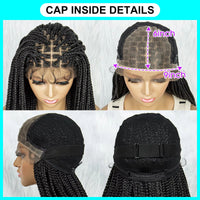 Transparent 9x6 Lace Frontal Boho Wig Synthetic Box Braids Goddess Braided Wigs with Baby Hair