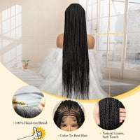 African Braided Hair Wigs Synthetic Full Lace Cornrow Knotless Crochet Braids Wig