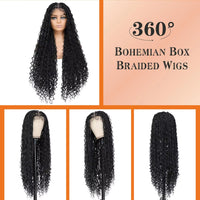 Full Lace Synthetic Long Bohemian Braided Wigs Boho Box Braid Wigs Twisted Braids Wigs with Baby Hair