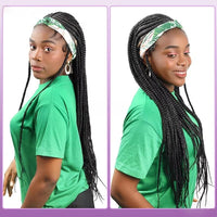 32" Synthetic Knotless Transparent Full Lace Cornrow Braided Wigs