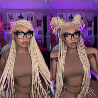 #613 Micro Braided Synthetic Lace Front Wig African American Long Braided Wigs