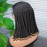 14 Inch Short Bob Wig Cornrow Braided Wigs Synthetic Lace Front Wig