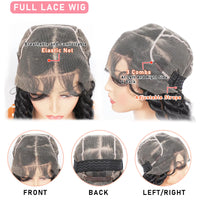 100% Hand-tied 36 Inch Synthetic Transparent Full Lace Twisted Braided Wig