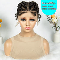 Transparent Full Lace Synthetic Knotless Braided Wigs Crochet Twisted Wigs