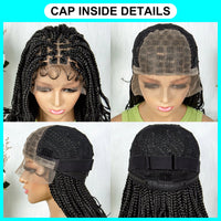 20 Inches 9x6 Max Part Lace Small Box Braided Wigs Curly End Cornrow Braided Hair