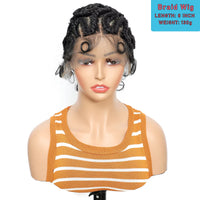 Full Lace Cornrow Braided Wigs 8inches Cross Braiding Hair Wigs with Baby Hair