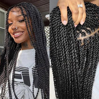 40" Twist Braids Lace Wig Synthetic Full Lace Knotless Box Twist Braid Wig