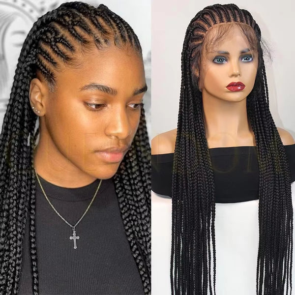 36inch Synthetic Full Lace Cornrow Braided Wigs