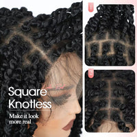 Synthetic Full Lace Braided Wigs 14 Inch Short Bob Knotless Box Braids Double Lace Twist Wigs