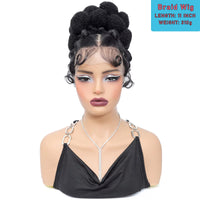 Synthetic Full Lace Hand-tied Knotless Box Braided Wig with Baby Hair