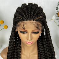 Knotless Braids Wigs Synthetic HD Transparent Full Lace Cornrows Braided Wigs With Baby Hair