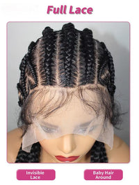 32 Inch Synthetic Heart Full Lace Cornrow Braided Wigs
