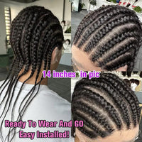 Ready To Wear Go Glueless Full Lace Human Hair Cornrow Braided Wigs For Women