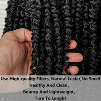 Braided Dreadlock Curly Wig 18 Inches Synthetic Soft Faux Locs Wigs Braiding Crochet Twist Hair Wigs For Black Women