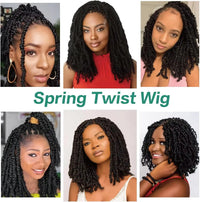 Spring Twist Braided Wigs 14inches Synthetic Full Lace Braided Wigs With Baby Hair