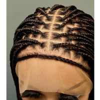 Glueless Knotless Box Braided Wig on Full Lace with Natural Root Color 1b Customizable braids