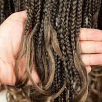 French Braids Knotless Box Braided Wigs with Baby Hair 32 Inches Synthetic Lace Front Wig