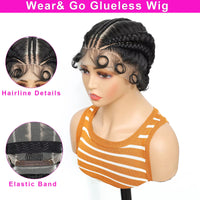 10 Inch Synthetic Full Lace Handmade Knotless Braids Low Ponytail Bun Braids Wigs with Baby Hair