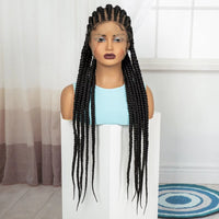 32In Full Lace Cornrow Braided Wigs Synthetic Knotless Braids Wig with Baby Hair