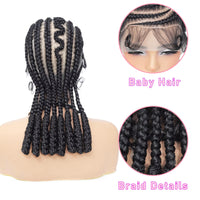 Full Lace 16inches Synthetic Cornrow Braided Wigs With Baby Hair