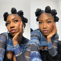 16" Bantu Knots Braided Wigs Synthetic Full Lace Wig