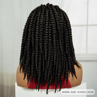16 Inch Knotless Box Twist Braided Wigs HD Full Lace Braided Wigs with Baby Hair