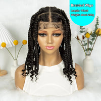 Short Synthetic HD Full Lace 14 Inches Box Braided Wig with Baby Hair
