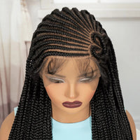 Full Lace Cornrow Braided Wigs 36in Synthetic Box Braided Wigs with Baby Hair