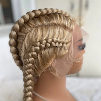 Synthetic Lace Front Wig 32 Inches 4 Twist Cornrow Braided Wigs With Baby Hair