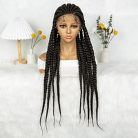 Knotless Braids Wigs Synthetic HD Transparent Full Lace Cornrows Braided Wigs With Baby Hair