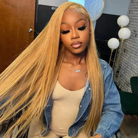 Honey Blonde Straight HD Lace Human Hair Wig for Women - Image 4