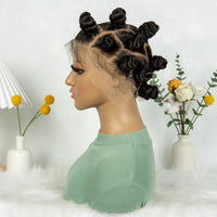 Full Lace Handmade Bantu Braided Synthetic Wigs With Baby Hair