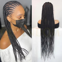 36inch Synthetic Full Lace Cornrow Braided Wigs