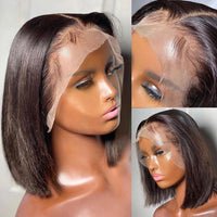Highlight Bob Wig Human Hair Wigs for Women Brazilian 13x1 T Part Honey Blonde Ombre Colored Bob Wig Straight Lace Front Wigs