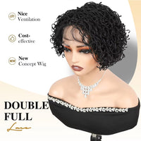 Pre Plucked Short Curly Full Lace Twist Braided Bob Wig with Baby Hair