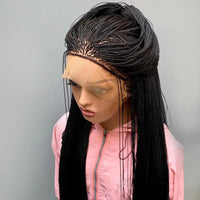 Micro Twist Braided Wig on Front Lace 28inches Glueless Tiny Twist Braid Wigs