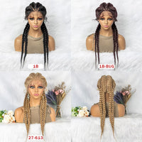 26 Inches Synthetic Lace Front Dutch Twins Cornrows Braids Wig With Baby Hair