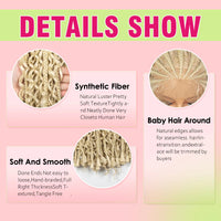 20inch Synthetic Cornrow Braided Wigs Half Braids Half Bohemian Wig 613# Knotless Fashion Wig Sytlish