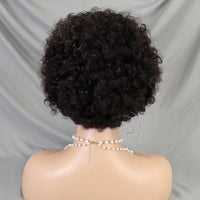13x4 Lace Frontal Short Afro Kinky Curly Bob Braided Hair Wig 8 Inch Human Hair Wigs PrePlucked Bouncy Curly Wig