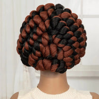 Cornrow Braided Wigs Synthetic Full Lace Colored Bantu Braided Wigs Natural Knotless Braids Wigs with Baby Hair