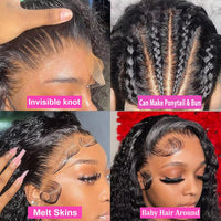 360 Lace Frontal Wig Invisible Drawstring Deep Wave Wig 220% Density Brazilian Curly Human Hair Wigs