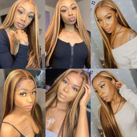 Honey Blonde & Mixed Straight HD Lace Synthetic Wig for Women - Image 5