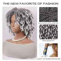 Natural Synthetic Dreadlock Wig Short Afro Bob Crochet Twist Braided Wig