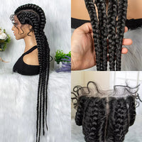 32 inches Lace Front Jumbo Knotless 4 Twist Cornrow Braided Wig