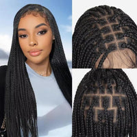 36" Synthetic Full Lace Knotless Box Braided Wigs
