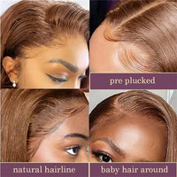 Brown Straight Bob HD Lace Human Hair Wig for Women - Image 4