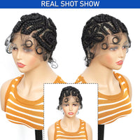 Full Lace Cornrow Braided Wigs 8inches Cross Braiding Hair Wigs with Baby Hair