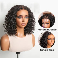 Ready And Go Knotless Braided Human Hair Curly Wigs Glueless 5x5 HD Lace Wigs Pre-Cut Lace Braided Wigs