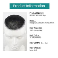Black Toupee Human Hair Toupee for Men - Image 8