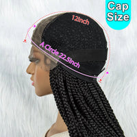 Transparent 9x6 Lace Frontal Boho Wig Synthetic Box Braids Goddess Braided Wigs with Baby Hair